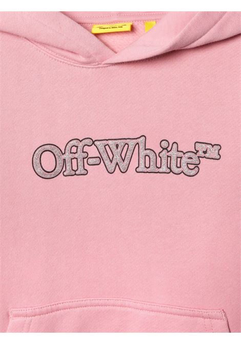 Felpa con cappuccio rosa con scritta con strass Off-white Kids OFF WHITE KIDS | FELPE E TUTE | OGBB002F24FLE0033083
